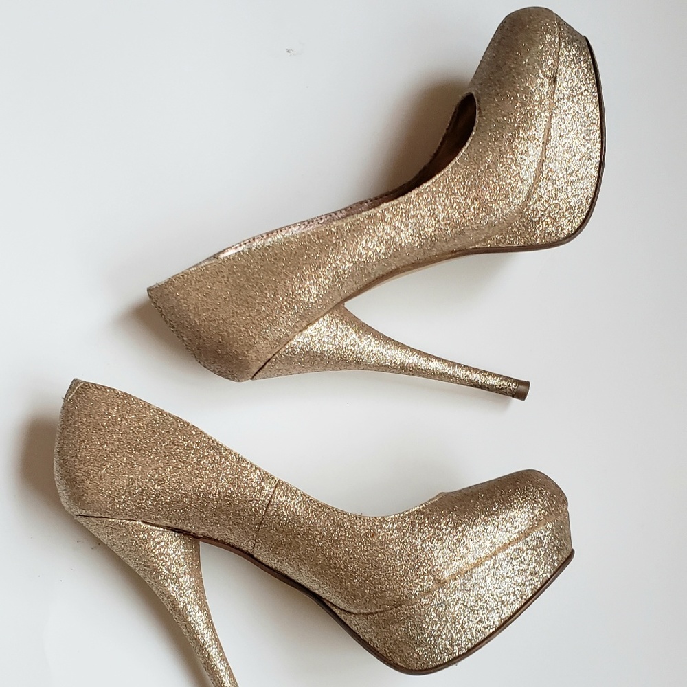 Gold Glitter Steve Madden Heels